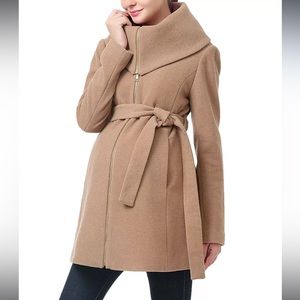 KIMI + KAI Maternity Camel Coat